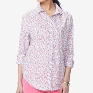 NYDJ CLASSIC LAWN LONG SLEEVE SHIRT DAISY CHAIN PRIMROSE